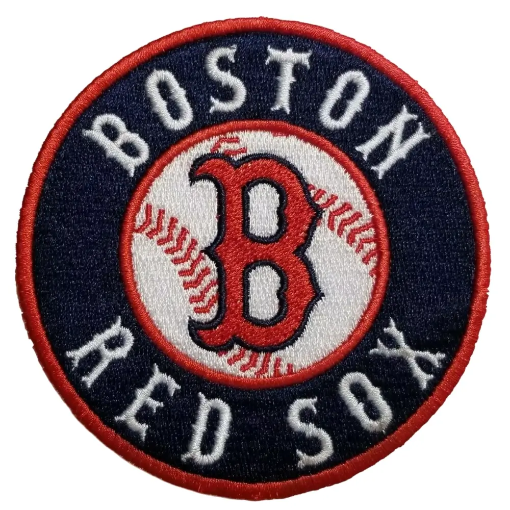 Boston Red Sox Round Baseball Logo Patch 1 Boston Red Sox Round Logo Patch