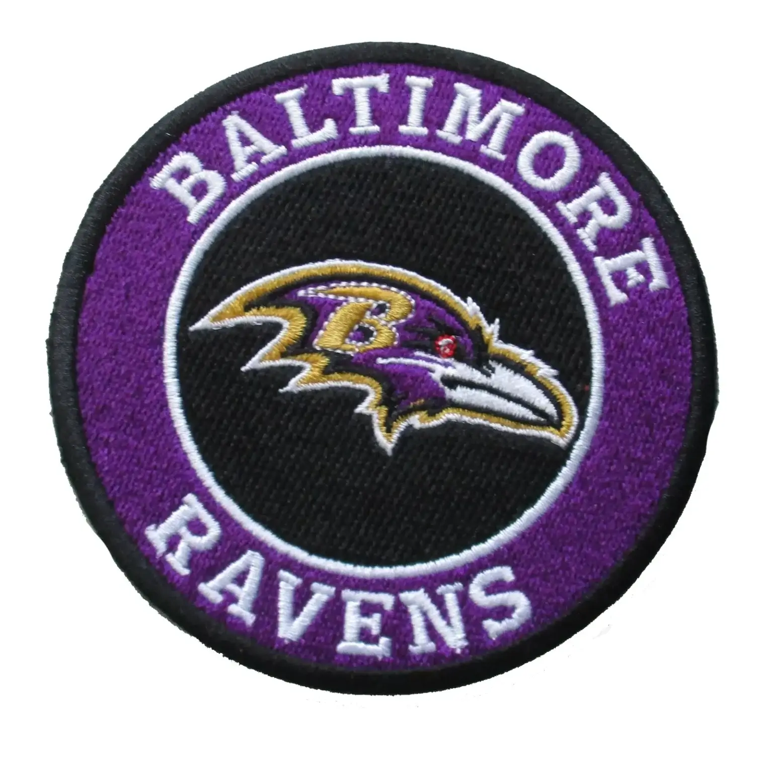 Baltimore Ravens Round Bird Head Patch 1 Baltimore Ravens Round Bird Head Embroidered Patch
