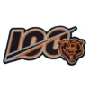 Chicago Bears 100th Anniversary Centennial Patch 2 Chicago Bears 100 Anniversary Centennial embroidered patch featuring the 100 seasons logo and bear head design in orange and navy colors.