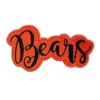 Chicago Bears “Bears” Script Wordmark Patch 3 Chicago Bears classic script logo embroidered patch featuring orange and navy cursive team name design.