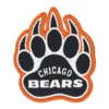 Chicago Bears paw print logo embroidered patch featuring team name design in navy, orange, and white colors.