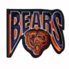 Chicago Bears wordmark logo embroidered patch featuring bold BEARS lettering and classic orange bear head design.