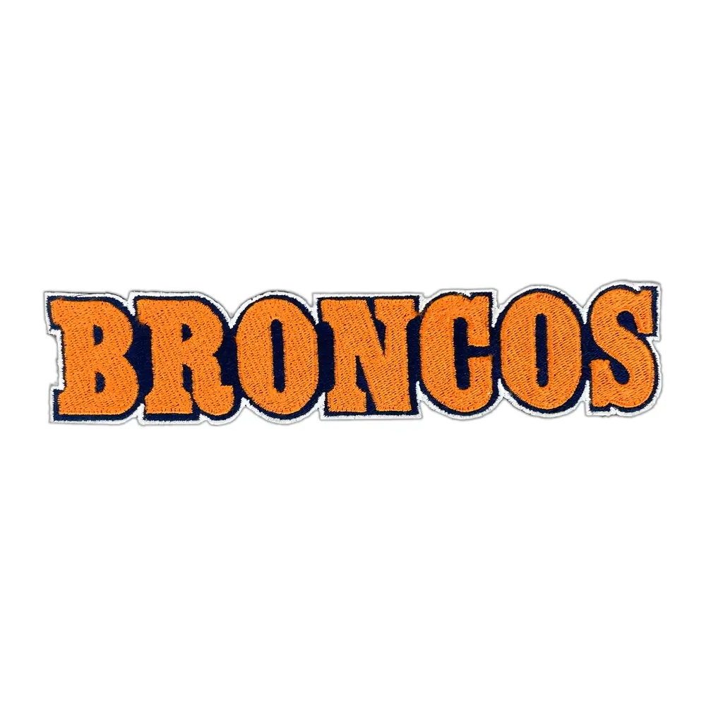Denver Broncos Orange 3D Wordmark Logo Patch 1 Denver Broncos Orange Team Wordmark Embroidered Patch