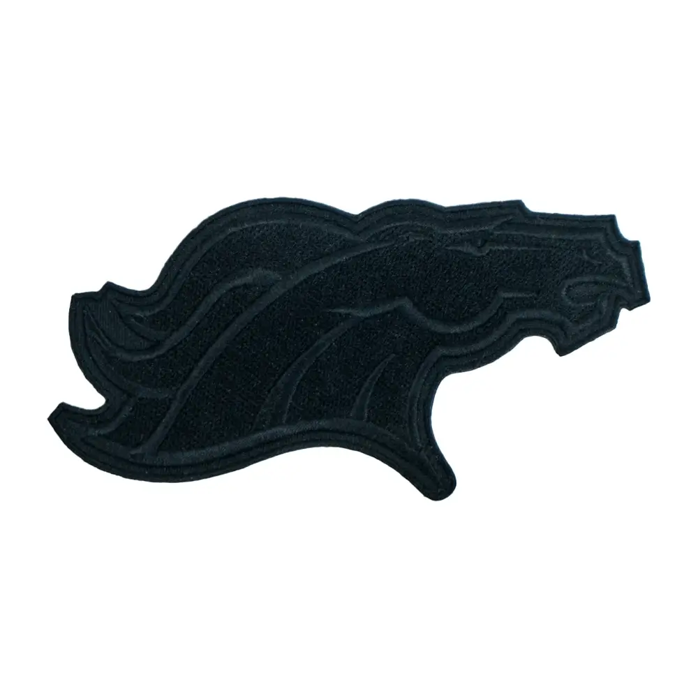 Denver Broncos Blackout Horse Head Logo Patch 1 Denver Broncos Blackout Horse Head Logo Embroidered Patch