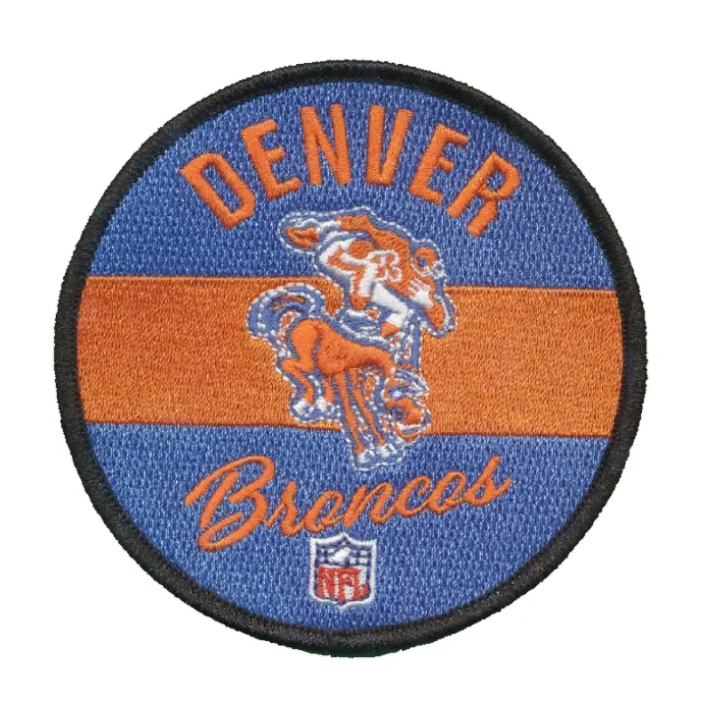 Denver Broncos Vintage Round NFL Logo Patch 1 Denver Broncos Round NFL Logo Patch