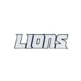 Detroit Lions Black Outline Script Logo Patch