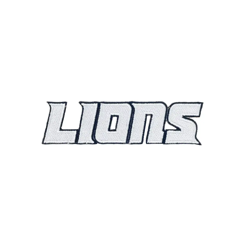 Detroit Lions Black Outline Script Logo Patch 1 Detroit Lions Black Outline Script Logo Embroidered Patch