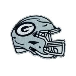 Green Bay Packers Black Silver G Helmet Embroidered Patch