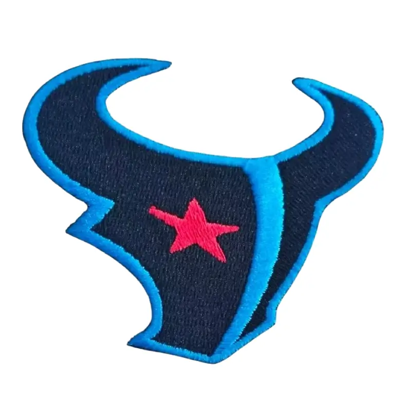 Houston Texans H-Town Blue Bullhead Logo Patch 1 Houston Texans H-Town Bullhead Logo Patch