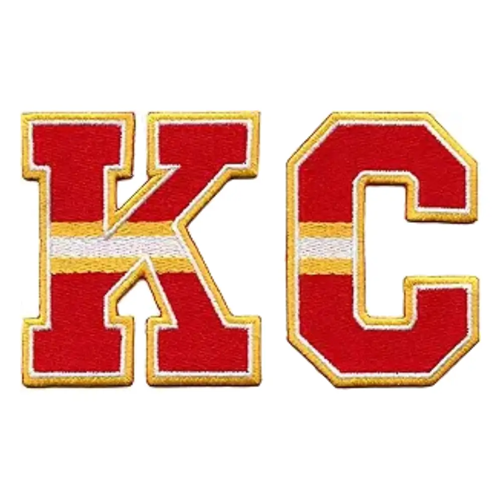 Kansas City Chiefs KC Letter Logo Patch 1 Kansas City Chiefs KC Vintage Letter Logo Patch