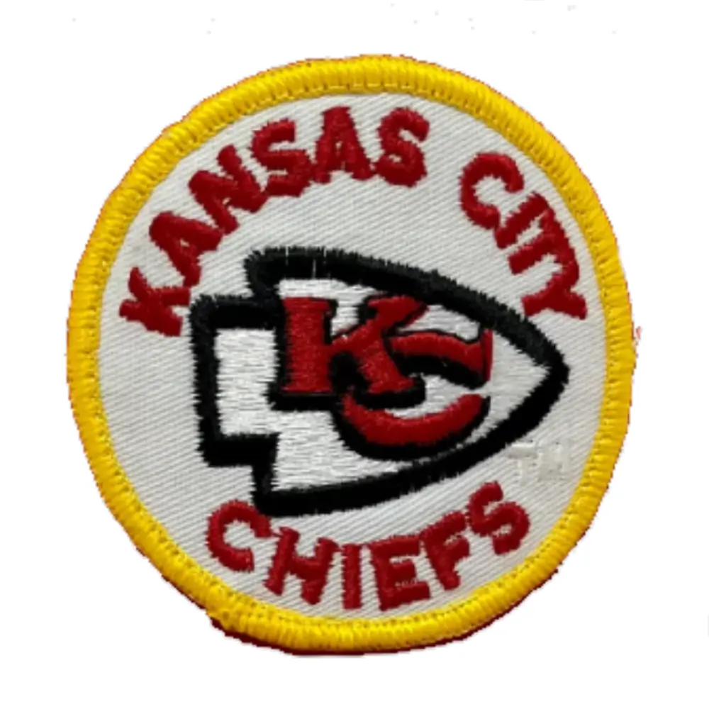 Kansas City Chiefs Retro Round Logo Patch 1 Kansas City Chiefs Retro Round Logo Embroidered Patch