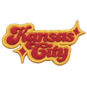 Kansas City Sparkle Script Red/Yellow Logo Patch