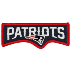 New England Patriots Red Border Wordmark Logo Patch