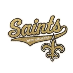 New Orleans Saints Gold Script Logo Embroidered Patch
