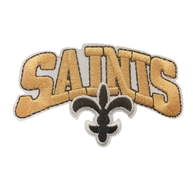 New Orleans Saints Script Fleur-de-Lis Logo Patch 1 New Orleans Saints Gold Script Fleur-de-Lis Logo Patch
